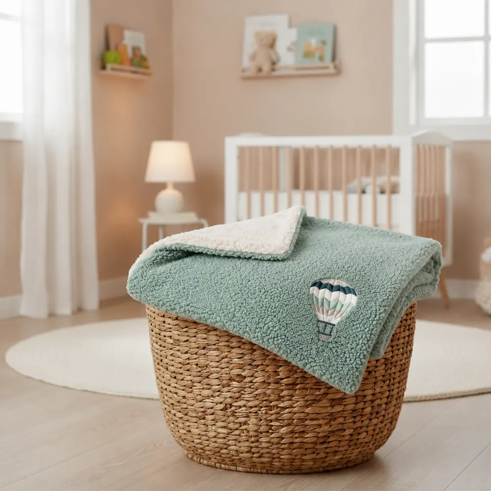 Coperta Fluffy Sherpa Balloon Agave