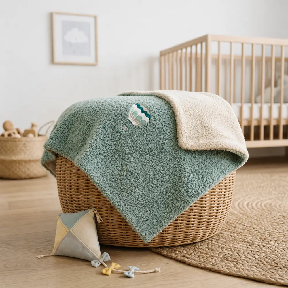 Coperta Fluffy Sherpa Balloon Agave